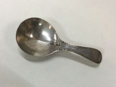 HESTER BATEMAN: A George III silver caddy spoon wi