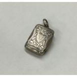 A Victorian silver vinaigrette. Birmingham 1886. A