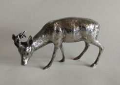 A German silver figure of a doe with textured body