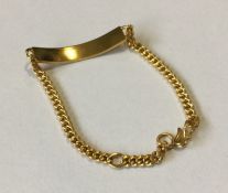 A ladies 18 carat flat link identity bracelet. App