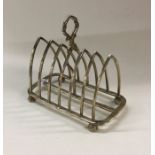 A heavy Victorian silver toast rack. Birmingham. B