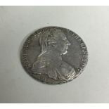 A German silver coin dated 1780. Approx. 24 grams.