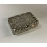 A heavy cast silver snuff box. Birmingham 1848. By