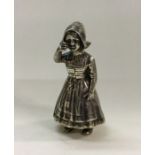 A heavy 19th Century Dutch silver figure of a lady