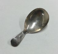 A good Georgian silver caddy spoon. London. Approx