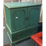 A retro painted television cabinet.