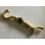 WITHDRAWN: A good carved ivory pipe.