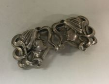A pair of Art Nouveau silver buckles. Marked Sterl