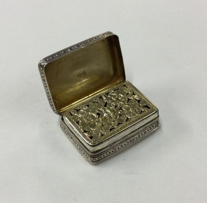 A heavy George III silver vinaigrette with chased - Image 2 of 2