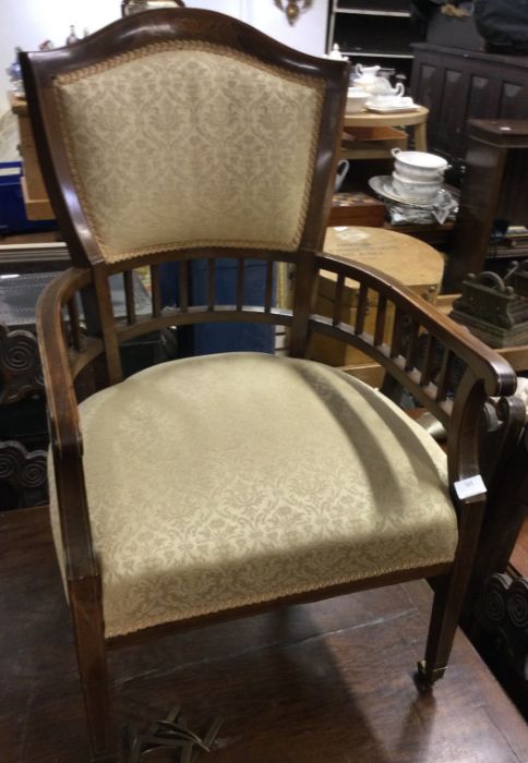 A Victorian mahogany arm chair.
