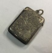 DUBLIN: An Irish silver engraved vesta case. Appro
