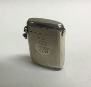 CHESTER: A good engine turned silver vesta case wi