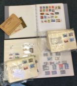 A collection of old stamp albums.
