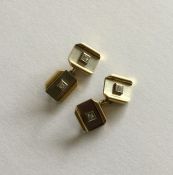 A good pair of diamond and 18 carat gold cufflinks