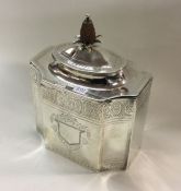 An 18th Century bright cut George III silver tea c