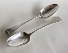 A pair of OE pattern silver tablespoons. Approx. 1