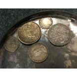 A silver Crown (coins) etc.