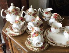 An "Old Country Rose" tea set.