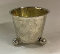 An early 18th Century Norwegian silver beaker on f