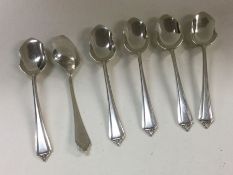 A set of six Scottish silver grapefruit spoons. Ap