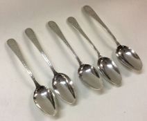 A set of five Georgian silver teaspoons with brigh