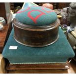 Two upholstered stools.