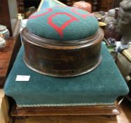 Two upholstered stools.