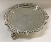 A heavy George III silver salver engraved with a c