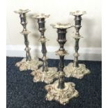 A fine set of four heavy George III cast silver ca