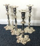 A fine set of four heavy George III cast silver ca