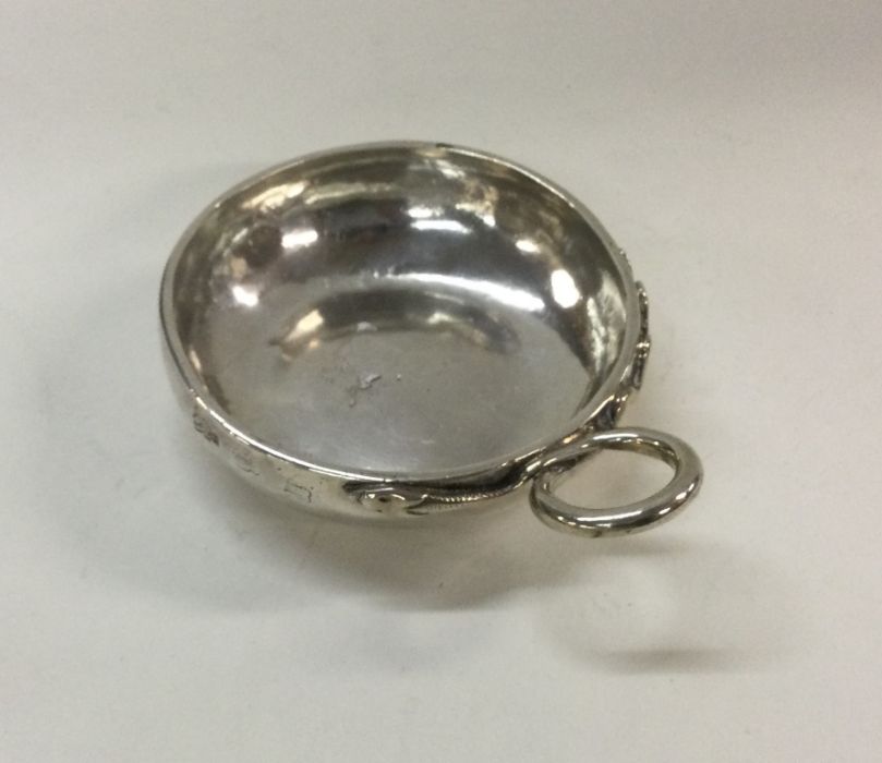 An 18th Century French silver wine tester. Approx.