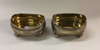 A pair of 18th Century George III silver salts. Lo