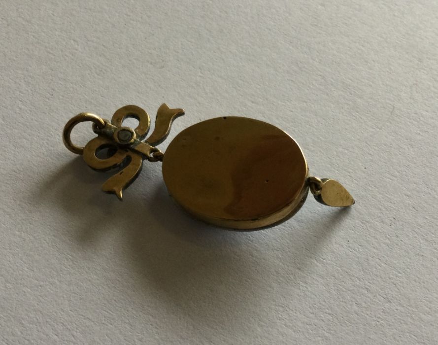 A good Victorian gold, enamel and diamond pendant - Image 2 of 2