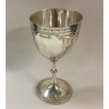 A Victorian silver engraved goblet. Birmingham 188