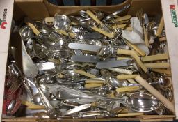 A box containing cutlery.