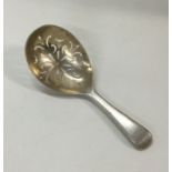 A George III pierced silver caddy spoon. London 18