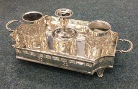 A large silver inkstand of Neo-classical design to