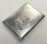 A heavy Continental silver cigarette box with gilt