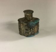 A rare panelled silver pepper decorated with trees