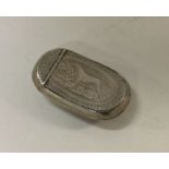 A George III silver hinged top snuff box attractiv