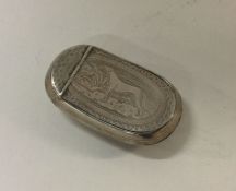 A George III silver hinged top snuff box attractiv