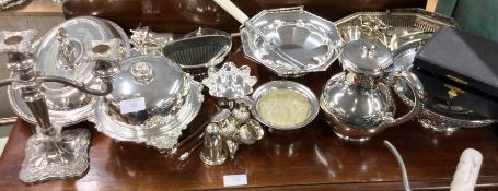A quantity of plated ware.