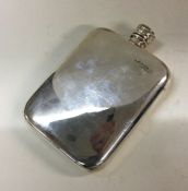 A heavy silver flask. London 1995. By AW. Approx.