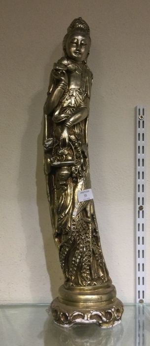 A large modern gilt Chinese figure.