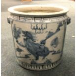 A Chinese Ming Dynasty blue and white porcelain jar