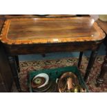 A good mahogany hinge top card table.