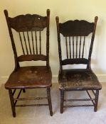 Two Continental stick back chairs.