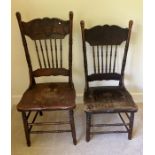 Two Continental stick back chairs.