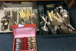 A good collection of plated cutlery.