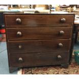 A Georgian mahogany chest of four drawers.